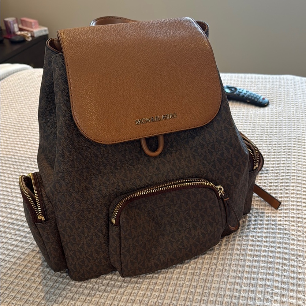 Michael Kors Tan and Brown Backpack
